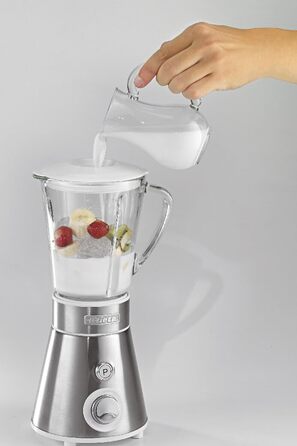 Ariete 561 Blendy Metal - Mixer with stainless steel blades - 800 ml glass jar - 2 speeds + pulse - 300 watts - Silver