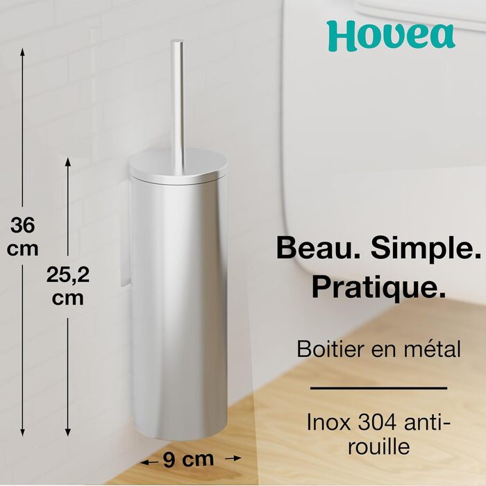 Набір щіток для унітазу Hovea (2 шт.) - чорний колір, силікон та метал. Кріплення на стіну без свердління. Тримач для щіток. Модель WC3620