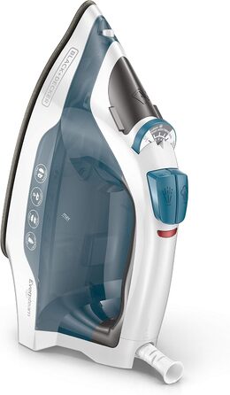 Праска з парою Black+Decker IR06VC: компактна, EvenSteam, антипригарна підошва, блакитно-біла