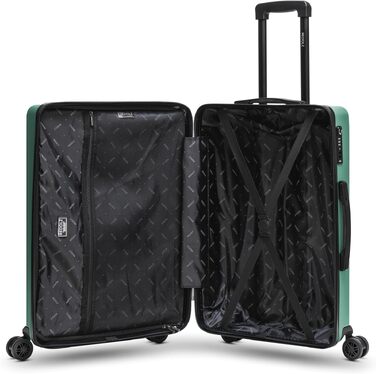 Набір валіз REDOLZ Essentials 08 (3 шт.) з ABS-пластику, легкі дорожні тролеї з TSA-замком та 4 подвійними колесами, Green Blue, розміри S/M/L
