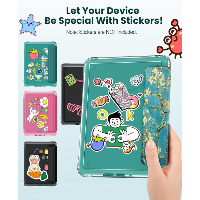 Чохол для Kindle Paperwhite 12 (2024) та Kindle Colorsoft (2024/2025) MoKo з магнітною застібкою, захистом від подряпин та авто-активацією/деактивацією екрану, колір: абрикосовий квітковий