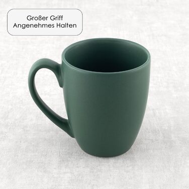Large Coffee Mug Set – Coffee cups made of high-quality and sturdy ceramic, large handles, large mugs (natural colors, set of 6)
