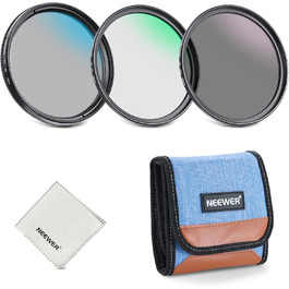 Набір фільтрів для об'єктива камери NEEWER 58mm: UV, CPL, ND8 - захист, поляризація, нейтральний фільтр