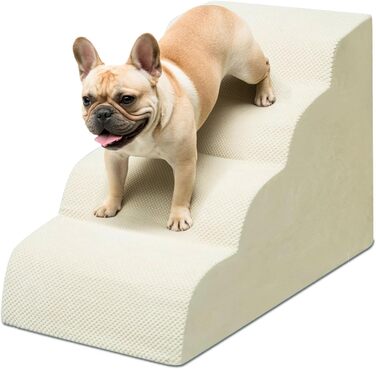 Сходи для собак Niubya, 62 см, 5 сходинок, для котів та собак, для літніх та поранених тварин, знімний чохол, щільна піна (Сірий)