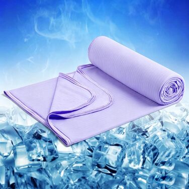 Охолоджуюча ковдра Marchpower Arc-Chill 3.0 з бамбукового волокна 150x200 см, літня двостороння ковдра для дому, дітей та подорожей, фіолетова