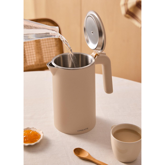 Електричний чайник CREATE/KETTLE STUDIO PRO 1л, пісочний колір. Регулювання температури, підтримання тепла, система зберігання кабелю, автовимкнення, 1000W