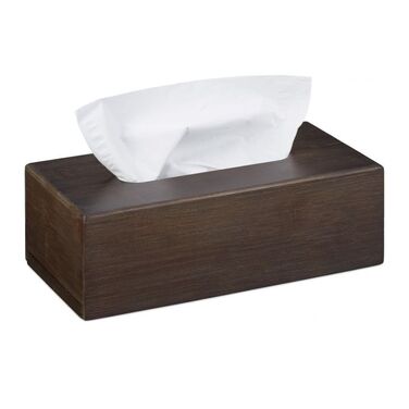 Relaxdays Bamboo Towel Box Dark Brown