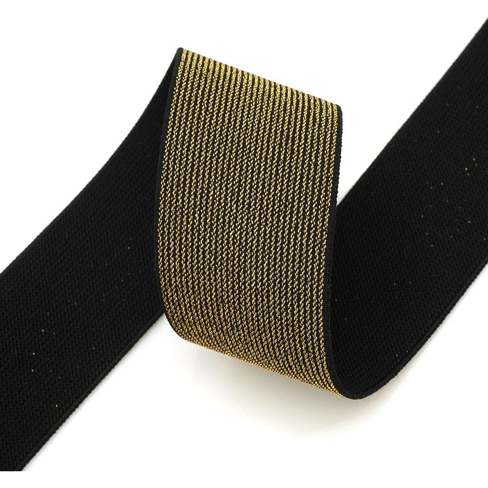 Жіночий еластичний пояс-гумка з золотою пряжкою для суконь, чорний, розмір 28-30