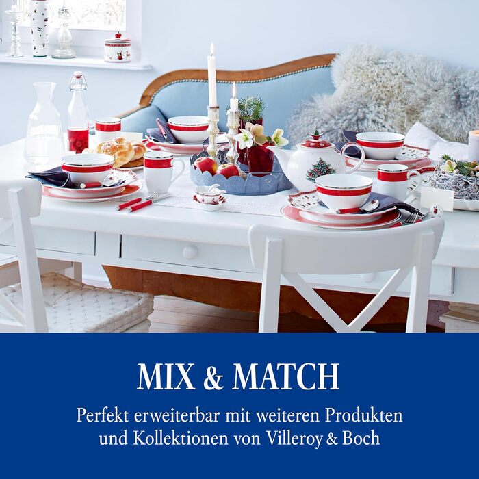 Villeroy & Boch – Play! Red Roses Tableware Set 30-Piece, Red, Dishwasher-Safe, Colorful Handles, Plastic Handles, Cutlery Set, Dinner Cutlery, Knives, Forks, Stainless Steel, Plastic