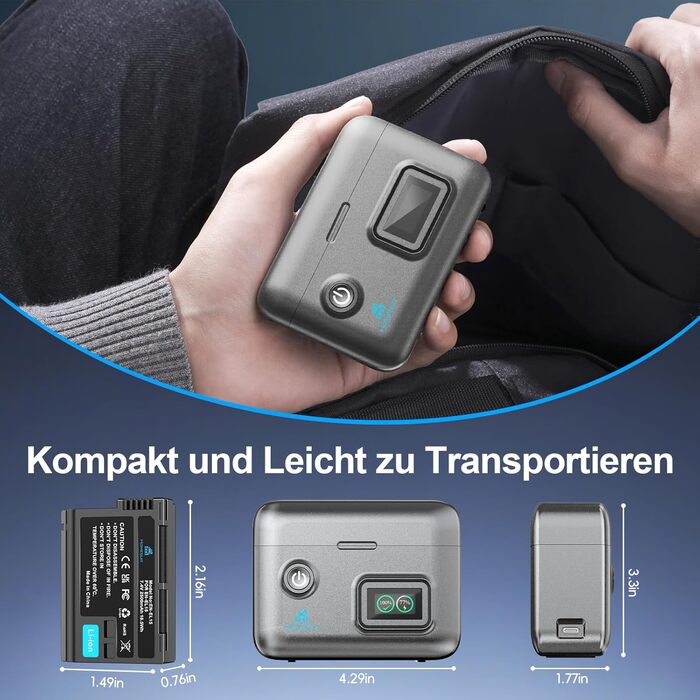 Акумулятор Homesuit EN-EL15c/a/15 (2шт) з LCD зарядним пристроєм для камер Nikon Z5, Z6, Z6II, Z6III, Z7, Z8, D7500, D7000, D7100, D7200, D500, D600, D610, D750, D780, D800, D810, D800E, D810A, D850