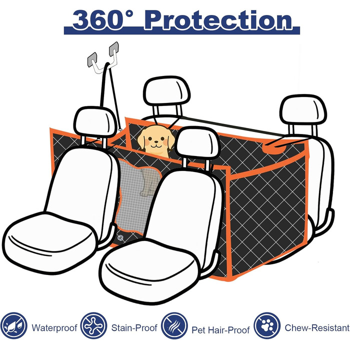 Водонепроникний килимок для собак Vortix на заднє сидіння авто – захист від бруду та шерсті