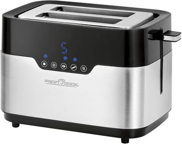 Тостер ProfiCook PC-TA 1250/1170 Inox: 2 слоти, нержавіюча сталь, 850 Вт, 7 рівнів підсмажування, знімний піднос для бургерів