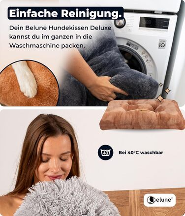 Belune® Крісло-лежанка для собак Deluxe - миється, великі породи, лежанка для собак (Колір: Коричневий, Розмір S (92x62x12 см))