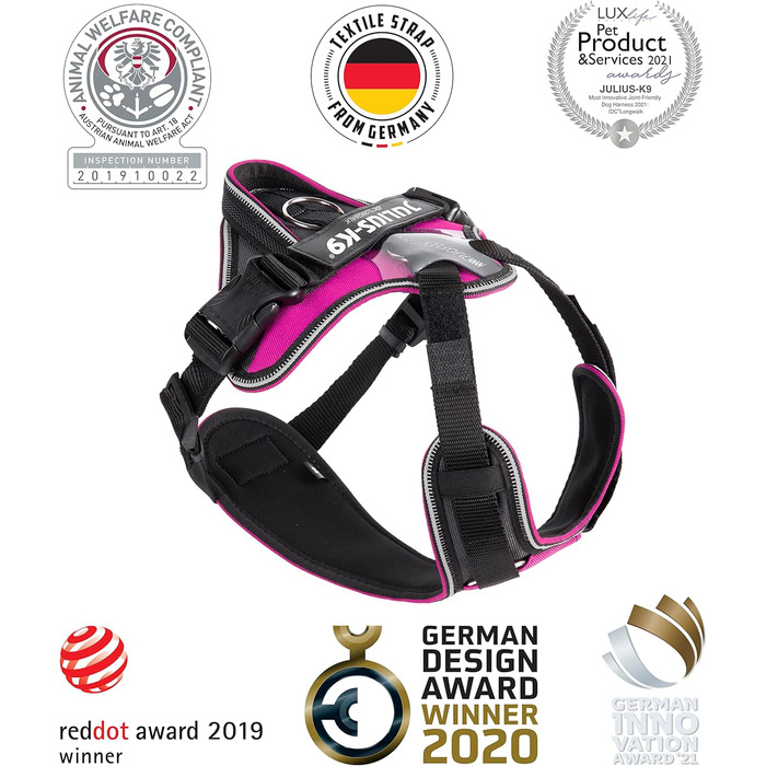 Нашийник для собак JUIUS K-9 IDC, розмір 2XS, рожево-сірий
