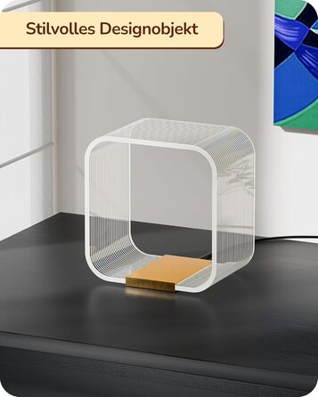 LED настільна лампа EDISHINE: сучасна лампа для спальні та вітальні, золота, з лазерним різьбленням, акрил, алюміній, 3000K, 4W