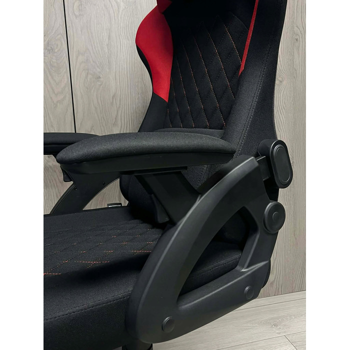 Ігрове крісло Prototype DESMO XL, тканина, чорно-червоне