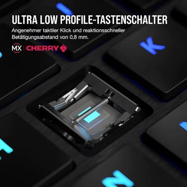 Ігрова механічна клавіатура Corsair K100 Air Wireless RGB з перемикачами Cherry MX Ultra Low Profile, Bluetooth, QWERTZ DE, чорна