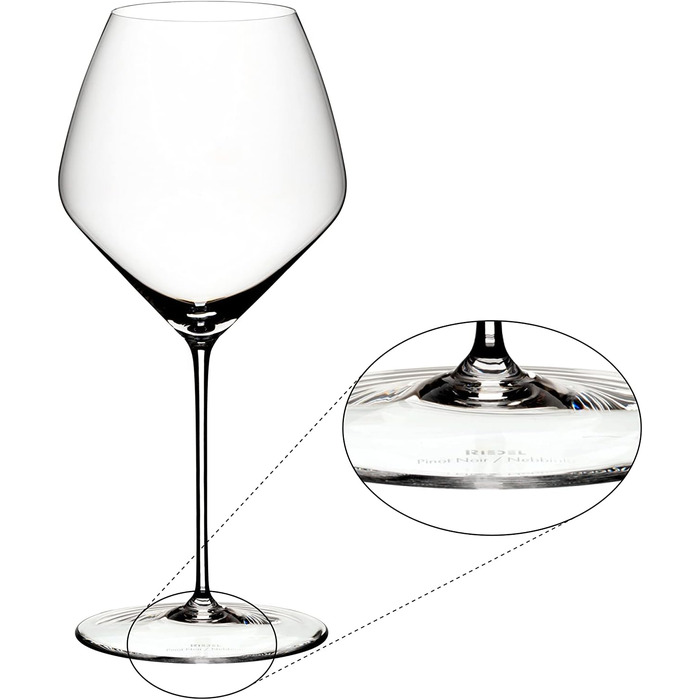 RIEDEL Veloce Pinot Noir/Nebbiolo Wine Glass Set, 2-Piece, Crystal Glass, premium machine-made