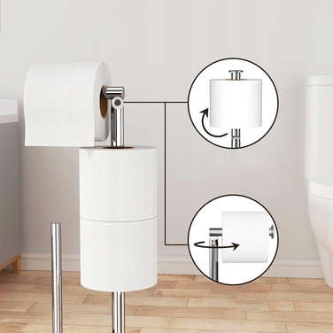 Підлоговий набір для ванної кімнати: тримач для туалетного паперу та йоржик із нержавіючої сталі
