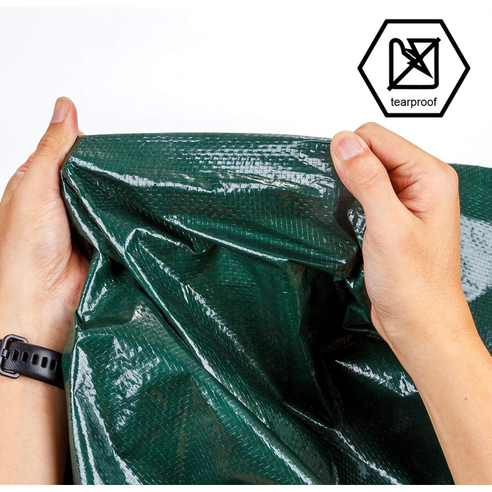 CARTMAN Finished Size 12x40 Feet Waterproof Green Tarp 8 Mil Thick, Multipurpose Protective Cover for Emergency Rain Shelter Camping Tarpaulin