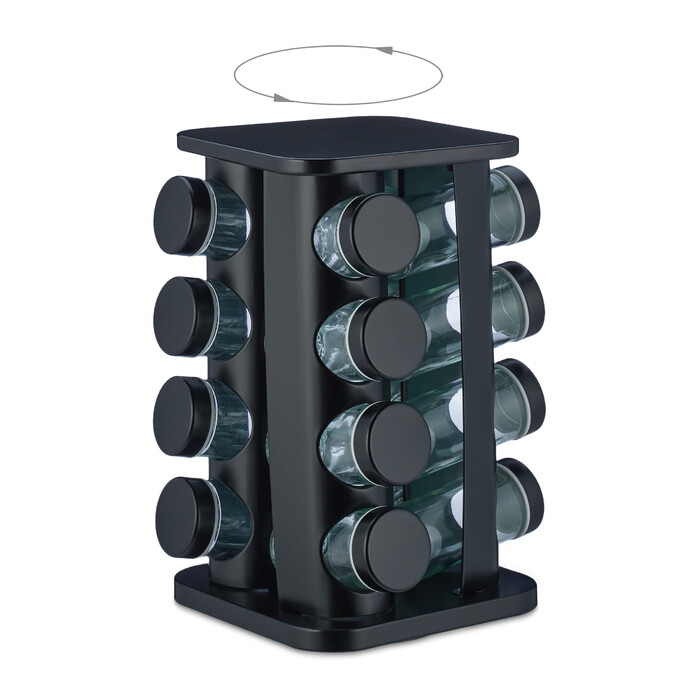 Relaxdays Spice Carousel with 16 Spice Jars