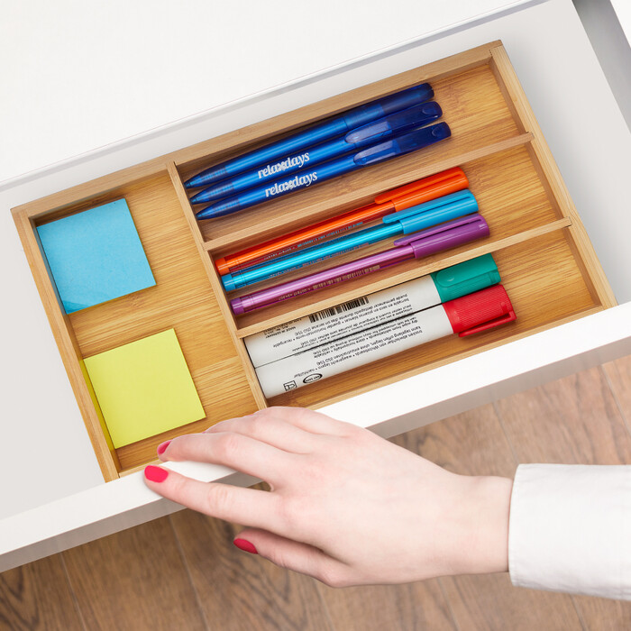 Relaxdays 4-Compartment Drawer Organizer