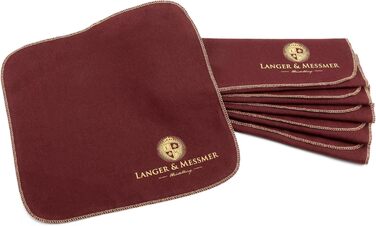 Langer & Messmer Polishing Cloths for Smooth Leather made from 100% Cotton in a Practical Set - The shoe cloth for professional shoe care ( | Beige) (Set of 6, Bordeaux)