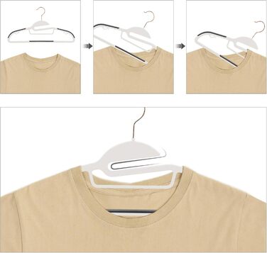 Набір вішалок SONGMICS 30 шт., для костюмів, з пластику, преміум-якість, антиковзаюче покриття, економія місця, 0,5 см товщина, гачок рожевого золота, поворот на 360°, ширина 41,5 см, світло-сірий + темно-сірий