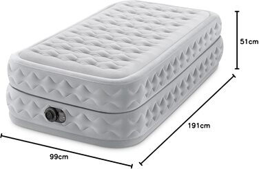 Надувний матрац Intex Twin Supreme Air-Flow з технологією Fiber-Tech, 99 x 191 x 51 см (64488ND)