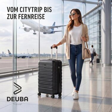 Набір валіз Deuba TRAVEL з жорстким корпусом, 3 предмети, чорний колір