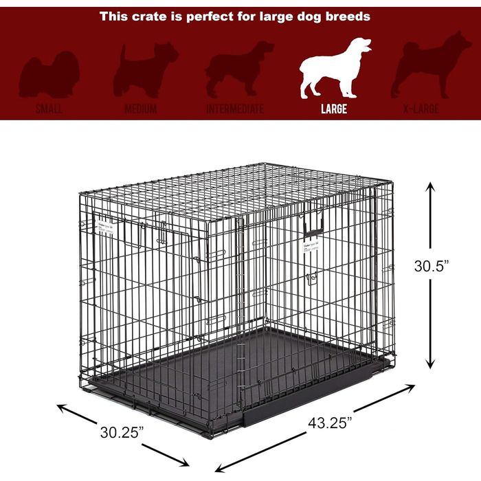 Кія MidWest Homes for Pets Ovation 1924 - переносна будка для собак, чорна, з перегородкою, для маленьких порід, 61х74х78 см