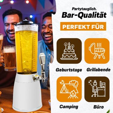 Пивна колона 4.0L з охолодженням 1.3L, хромована - для бару та дому