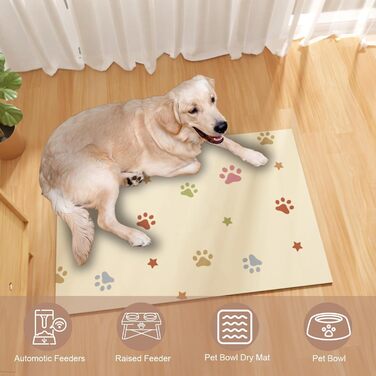Підставка під миску для собак BLESWIN 30x50 см, вбираюча, неслизька, для цуценят, бежева
