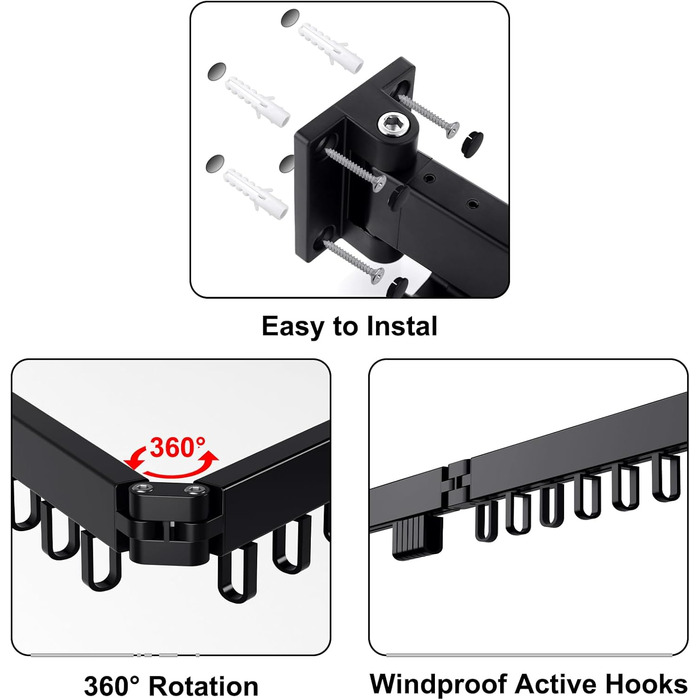 Висувний сушильник для білизни настінний з гачками, компактний для балкона, ванної кімнати, спальні (білий)