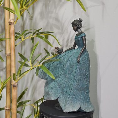 Guichifun Fairy Statue Collection Home Decoration - Leaf Angel Girls Resin Gardening Gifts for Women Statues for Garden Fairy Indoor or Outdoor Yard Figurines 5.5 x 3.25 x 8 Inch