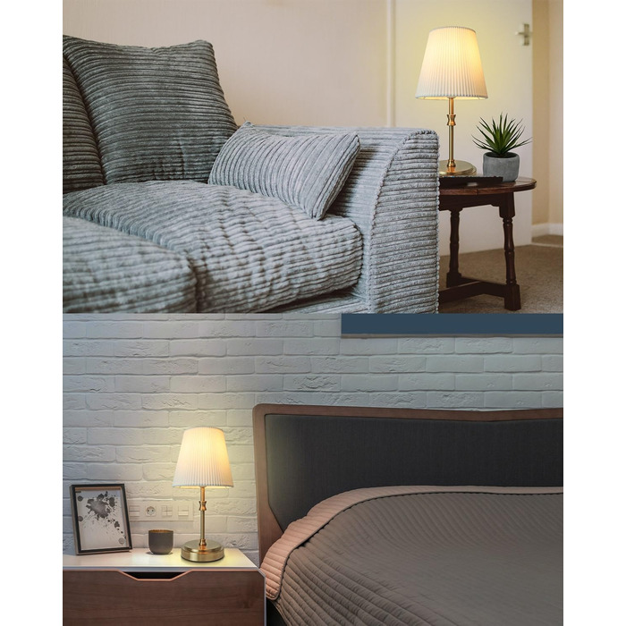 Настільна лампа Touch з регулюванням яскравості, 31.5 см, золото. Ідеально для спальні, вітальні, як подарунок на Різдво.