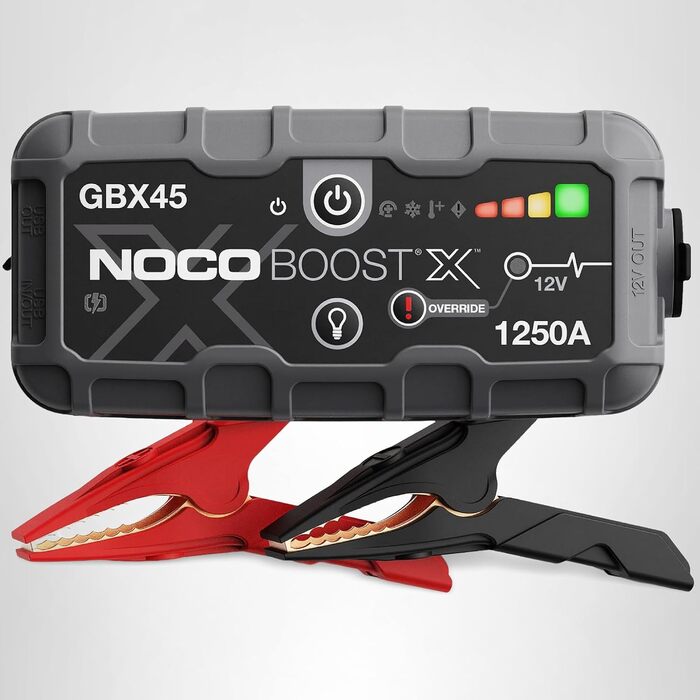 NOCO Boost X GBX45: Пусковий пристрій (бустер) 12V, 1250A, для бензину до 6.5л/дизеля до 4.0л + кабелі