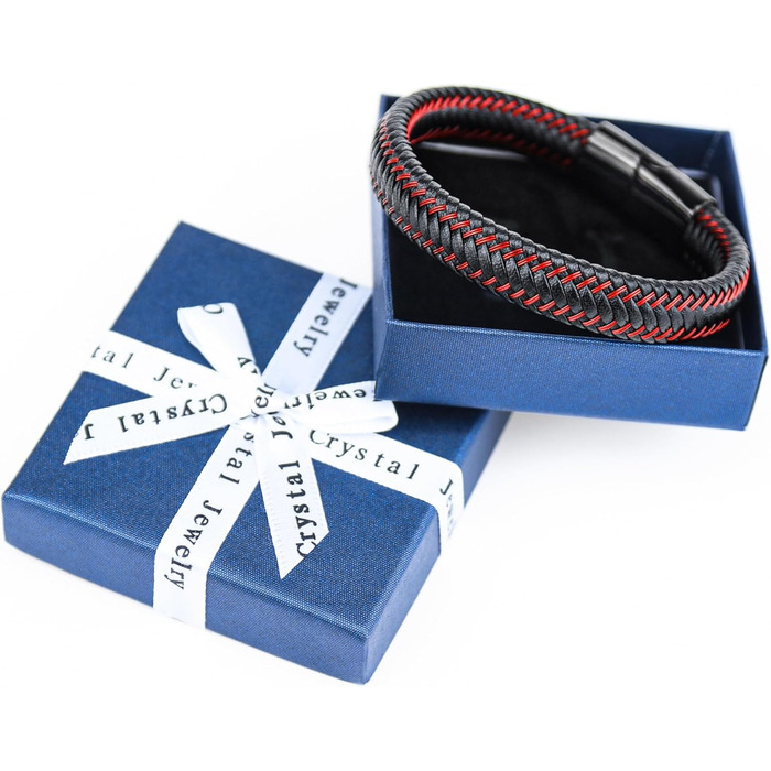 Чоловічий шкіряний браслет Armand, 21 см. Чорний, зелений, червоний, білий. Шкіряний браслет для чоловіків Armand, подарунок на День батька, аксесуар для чоловіків, подарунок для тата (C2)