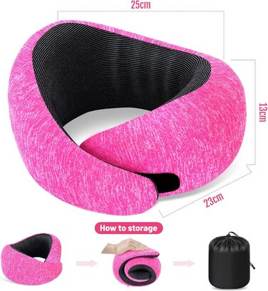 Подушка для шиї в літак | Подушка для подорожей Memory Foam | Подушка-восьминіжка дихаюча + пральна | Подушка для шиї в літак, авто, офіс | Регульована, компактна | з берушами, маскою для сну, сумкою для перенесення