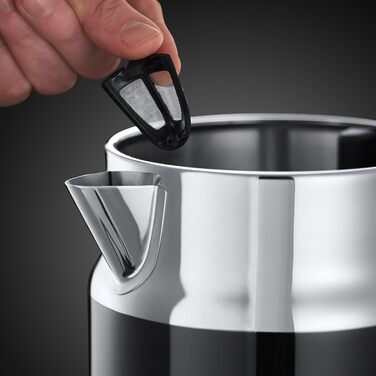 Електричний чайник Russell Hobbs 1.7л, 2400W, Retro, Чорний & полірована нержавіюча сталь
