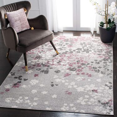 Килим SAFAVIEH для вітальні, їдальні, спальні - колекція Adirondack, короткий ворс, сіро-ліловий, 155 x 229 см