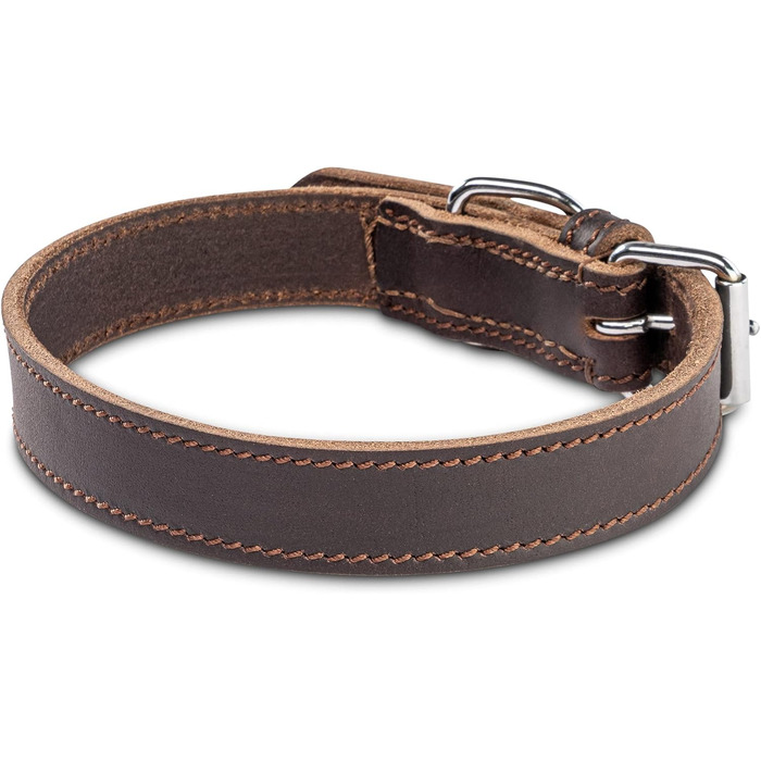 Нашийник для собак Jack Russell з жирової шкіри, ручної роботи – міцний шкіряний нашийник для собак маленьких, середніх та великих порід, Fat-Tony (XL), розмір 47-57 см