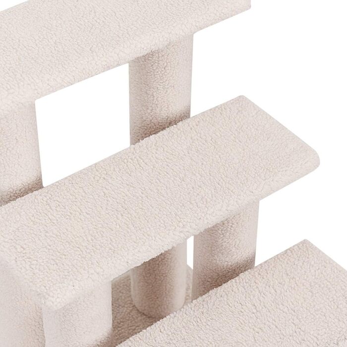 Сходи для котів SOARS, 4-ступеневі, для тварин до 25 кг, сходи для собак, котячий комплекс, 61 x 1 x 60 см, бежевий