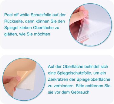 Дзеркальна плитка самоклеюча 15x15 см, 8 шт. - для декору стін, шаф, ванної кімнати, вітальні, спальні