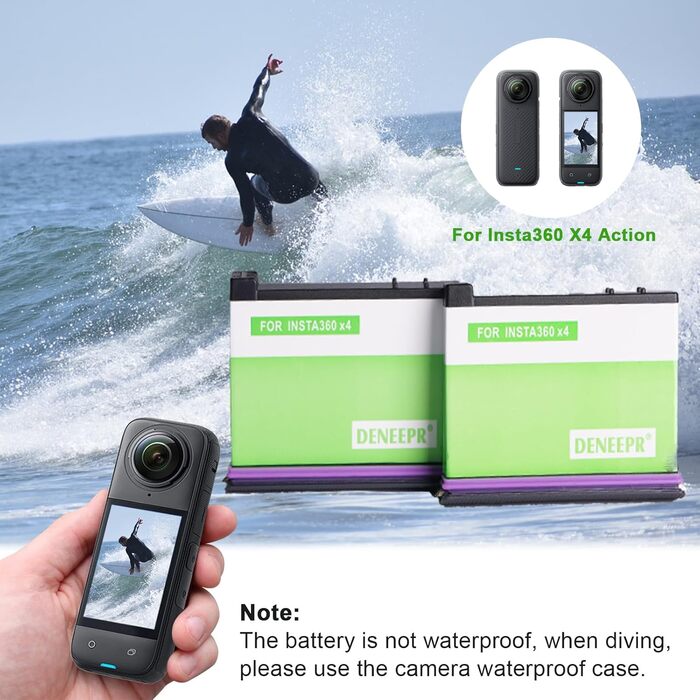 2 x 2800mAh акумулятори Insta360 X4 з зарядним пристроєм USB-C, Li-Ion акумулятори для Insta360 X4, з мікро SD картами