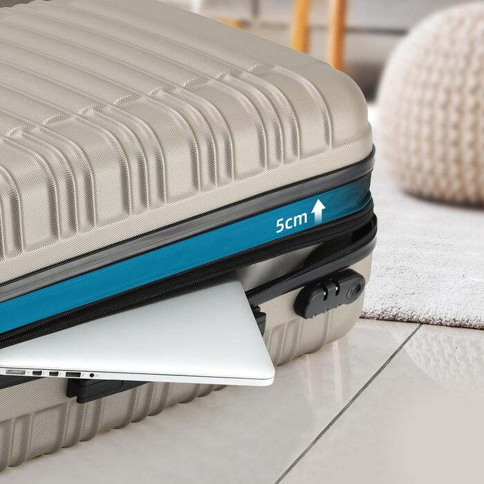 Набір валіз Beibye Hartschalen: велика, середня, маленька (кофе, шампань)