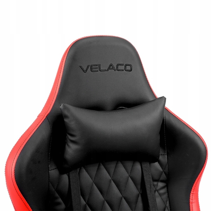 Ігрове крісло Velaco FURY-BL-RD, штучна шкіра, чорно-червоне
