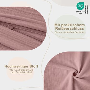 Бетінна білизна Laleni з бавовняного мусліну 80x80 + наволочка 35x40 см - комплект літньої постільної білизни з сертифікатом Oeko-TEX (Морська хвиля, 80x80 см, 35x40 см)