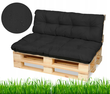 Подушка Superkissen24, 120 x 80 x 7 см, чорна
