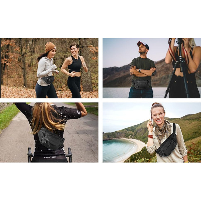 Чоловіча та жіноча поясна сумка Vinabo, чорна, універсальний розмір EU